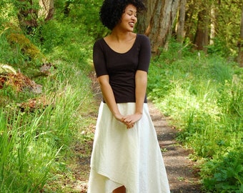 Soft Durable Hemp Linen // Tulip Wrap Skirt // One Size Fits All // Eco Fashion