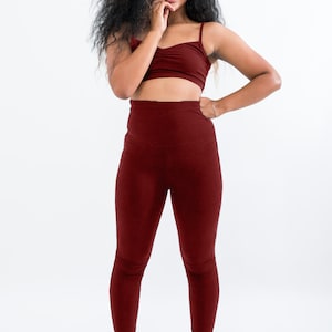 High Rise Leggings // Hemp & Organic Cotton w/lycra // Yoga // Dance // Eco Fashion image 3