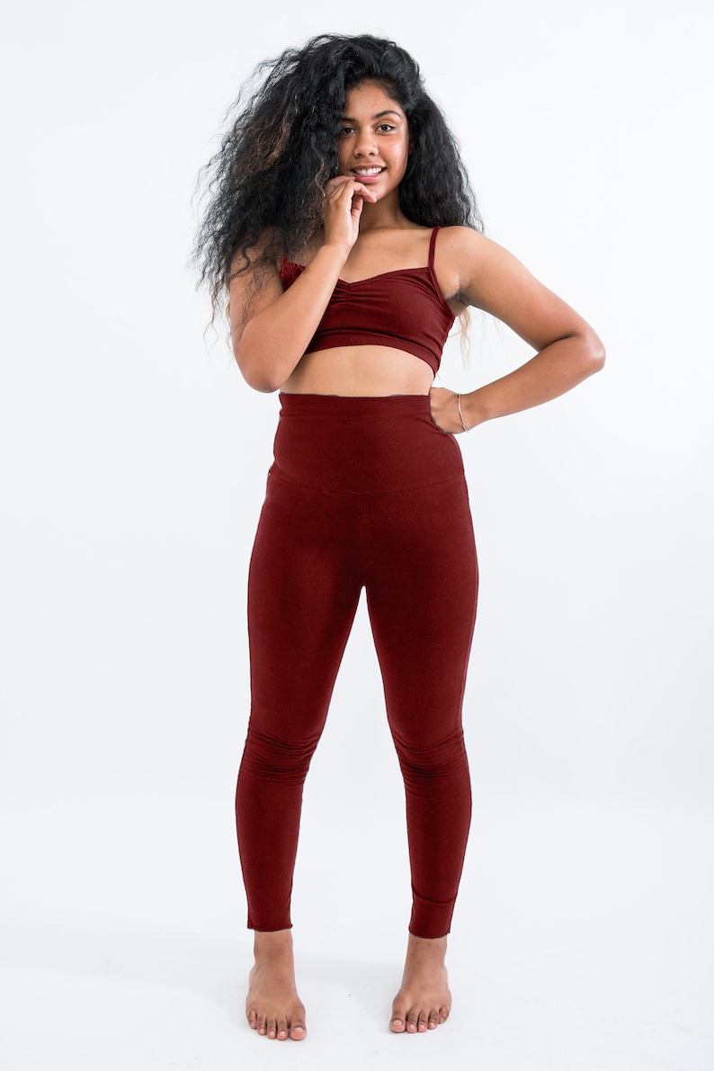 High Rise Leggings // Hemp & Organic Cotton w/lycra // Yoga // Dance // Eco Fashion image 3