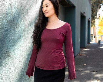 Long Sleeve Scoop Shirt Hemp Organic Cotton