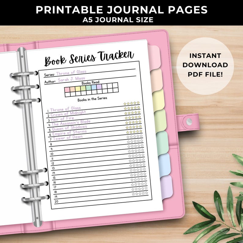 Book Series Tracker - Digital Download - Printable Journal Pages - Etsy