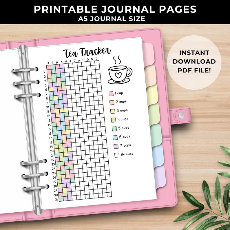 Trackerr Tea Tea Tracker - Digital Download - Printable Journal Pages - Etsy