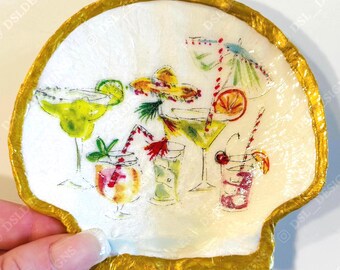 It's Five O'Clock Somewhere Shell Jewelry Dish