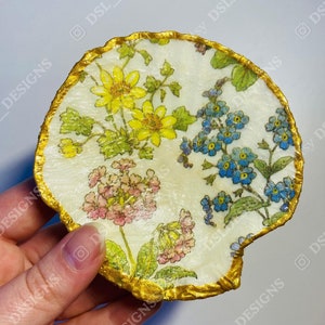Floral Shell Jewelry Dish