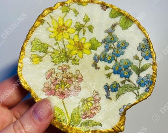 Floral Shell Jewelry Dish