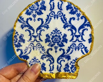 Mediterranean Blue Shell Jewelry Dish