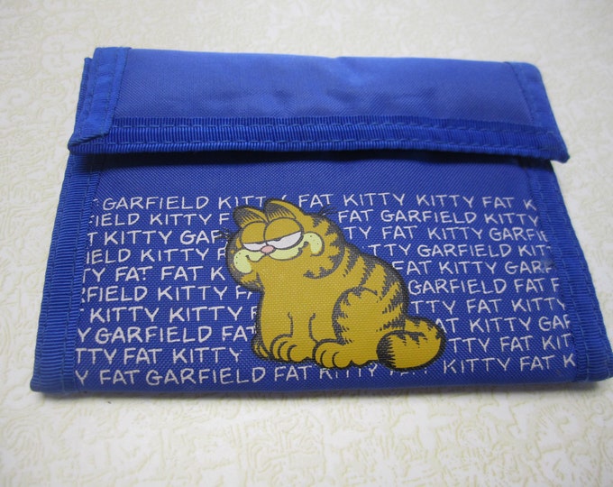 Vintage Garfield FAT Kitty Velcro Wallet Blueish Purple Etsy