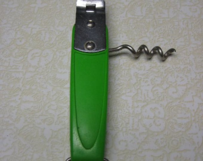 Vintage Kitchen Utensil Green Ekco Can Bottle Opener Wine Cork Screw Etsy