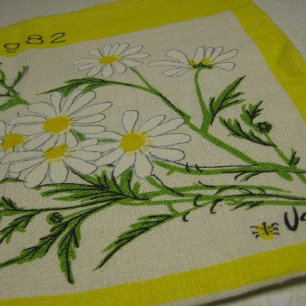 Vintage Vera Neumann Tea Towel - Kitchen Linen Calendar or Wall Hanging 1982