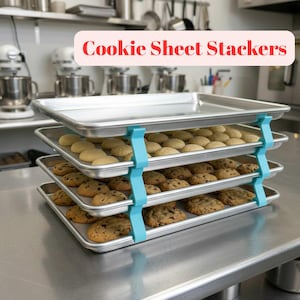 Cookie Sheet Organizer Rack SET OF 4 – Baking Tray Stacker, Pan Storage Organizer, Kitchen Cabinet Baking Sheet Holder, Space Saving