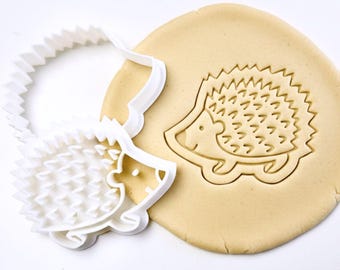 Hedgehog Cookie Cutter with Stamp 3.5” – Woodland Animal Cookie Cutter, Embossed Hedgehog Cookie Stamp for Sugar Cookies & Fondant
