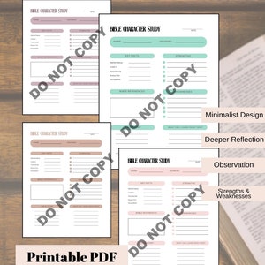 Bible Character Study printable, Bible Study Printables, Christian Character profile study, PDF, Bible study for women