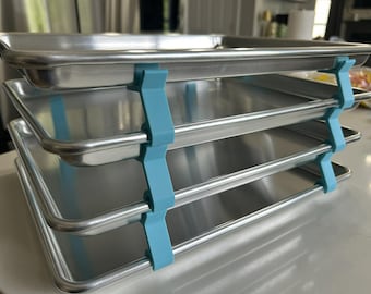 Cookie Sheet Organizer Rack SET OF 4 – Baking Tray Stacker, Pan Storage Organizer, Kitchen Cabinet Baking Sheet Holder, Space Saving