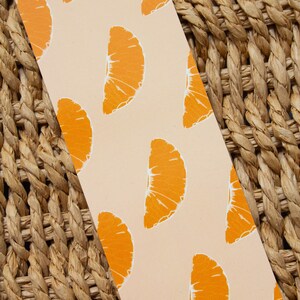 Orange Glossy Paper Bookmark Citrus Fruit Illustration Gift For Book Lover Patterned Cute Design Reading Digital Art