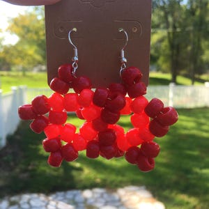 Red Star Bead Earrings
