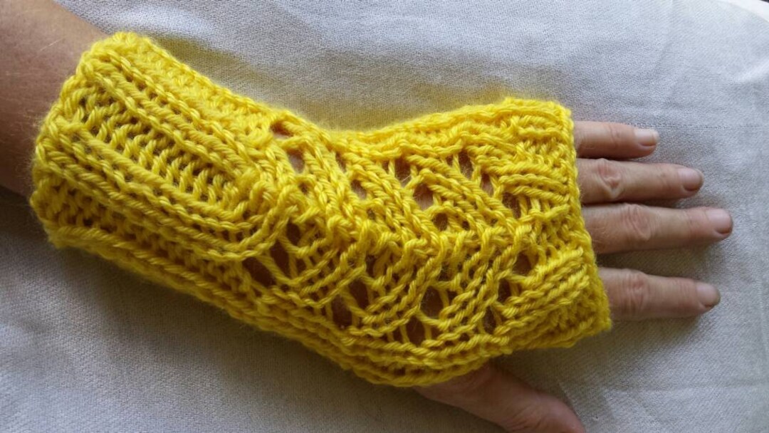 Knitting Pattern Lace Panel Wristers. PDF Download Knitting ...