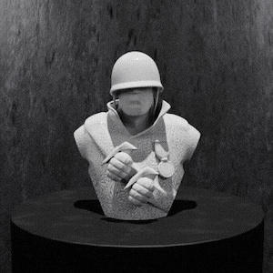 3Dプリントされたチームフォートレス2の兵士の胸像