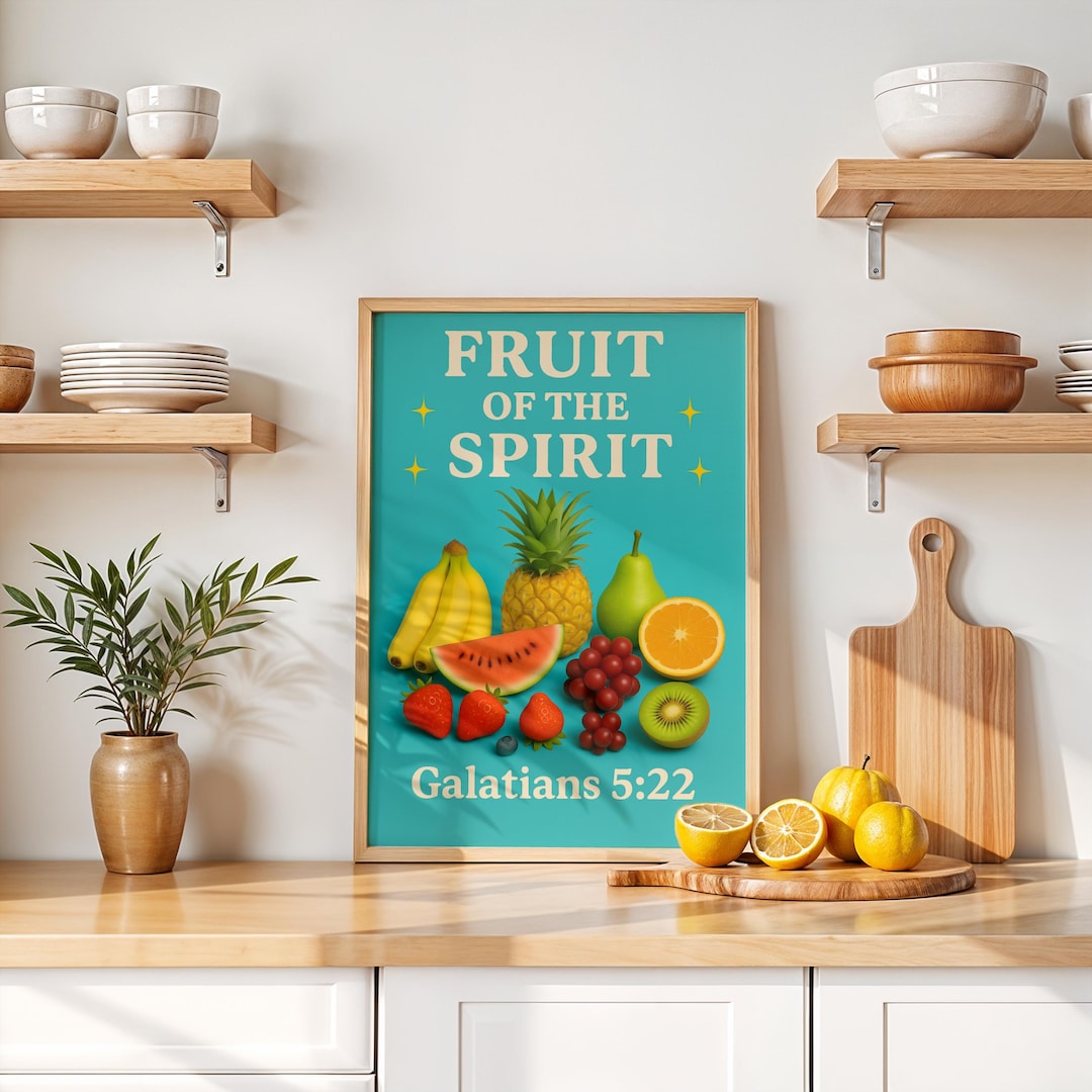 Fruit of the Spirit Printable Wall Art – Galatians 5:22 Retro Christian ...