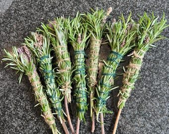 Lavender Rosemary Sage Smudge Stick | Handmade Herbal Cleansing Wand | Natural Home Blessing & Meditation