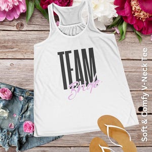 Bridesmaid Tank Top, Bridal Party Shirt, Flowy Racerback Tank, Bachelorette Party Tank, Women&#39;s Tank Top