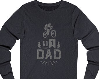 MTB Number #1 Dad Long Sleeve Tee - Mountain Biking Gift Tee