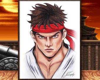 Impressão de Fanart - Ryu - Street Fighter