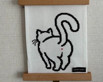 Cat from Behind Cross stitch Pattern