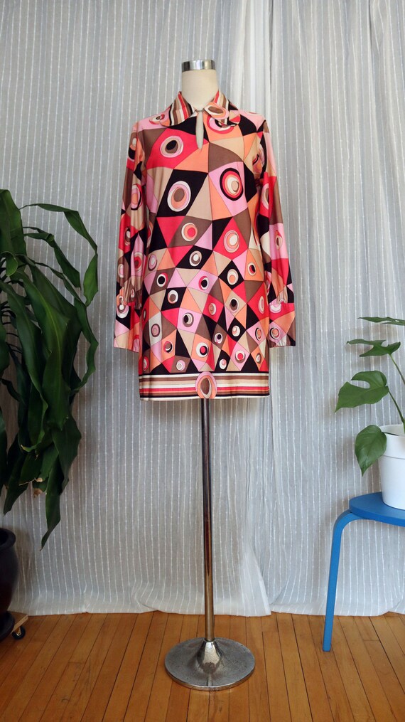 vintage dress, pattern dress, 1960s dress, art pri