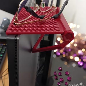 3D Printed Monitor Shelf Organizer – Computer Monitor Stand Shelf – Home & Office Desk Storage Accessory