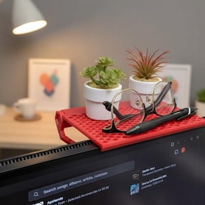 Organizer na monitor drukowany w 3D – akcesorium do przechowywania na biurku, do biura domowego zdjęcie 5