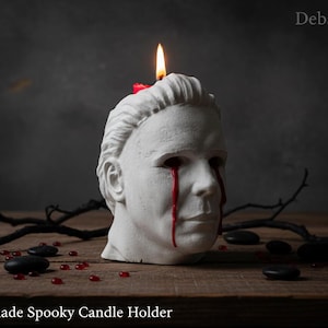 Bougeoir Michael Myers Horror - Décoration d'intérieur effrayante imprimée en 3D - Cadeau d'horreur d'Halloween et accessoire pour les cinéphiles