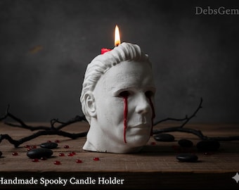 Michael Myers Horror Kerzenhalter - 3D gedrucktes, gruseliges Wohndekor – Halloween Horror Geschenk & Film Fan Accessoire
