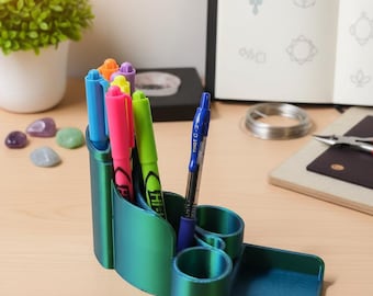 3D Printed Desk Organizer – Home & Office Desk Storage – Pen Holder and Workspace Tidy Accessory