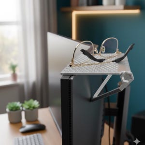 Organizer na monitor drukowany w 3D – akcesorium do przechowywania na biurku, do biura domowego zdjęcie 2
