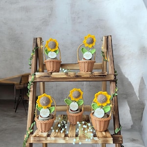 Girasol de ganchillo / Regalo para profesor / Regalo de graduación o del Día del Padre