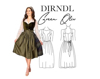 Patrón de costura Dirndl Verde Oliva