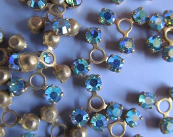 10pcs Large Green Copper Pillow Electroplated Loose Craft Glass Beads 19x16mm