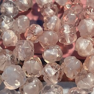 16 — 9-10mm Bumpy Pale Pink Givre West German Vintage Glass Beads