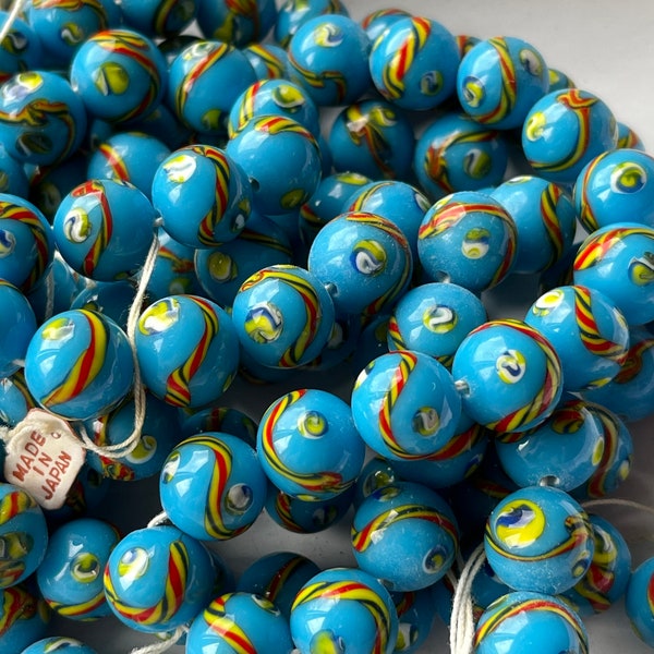 10 —12mm Vintage Art Glass Beads Handmade Japanese Fancy Beads