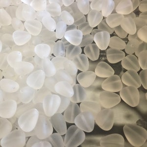 18 13mm Frosted Ice Teardrop Style Vintage Glass Beads image 3