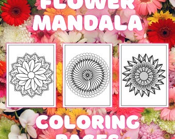 65枚のフラワーマンダラぬり絵：ストレス解消の花のデザイン（PDF）