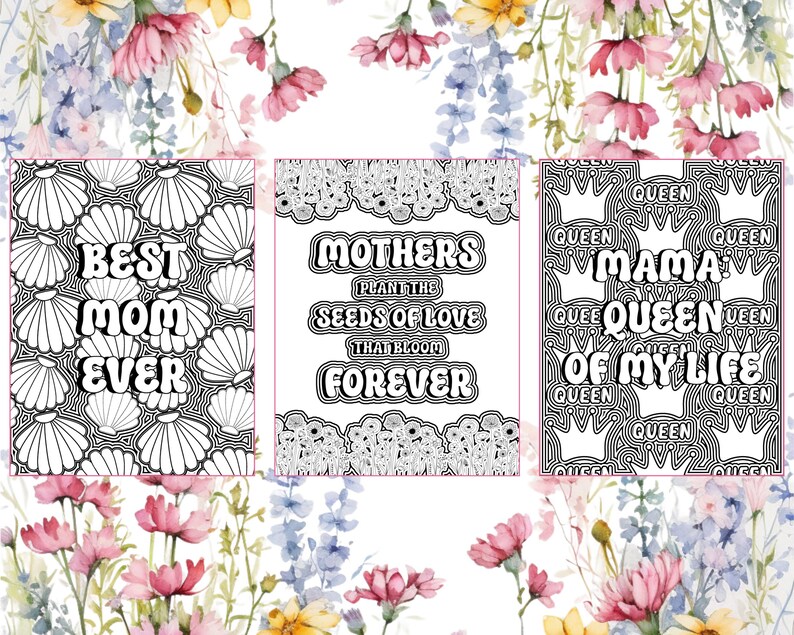 12 Mother’s Day Coloring Pages, Adult & Kids Coloring Pages, Mindful ...