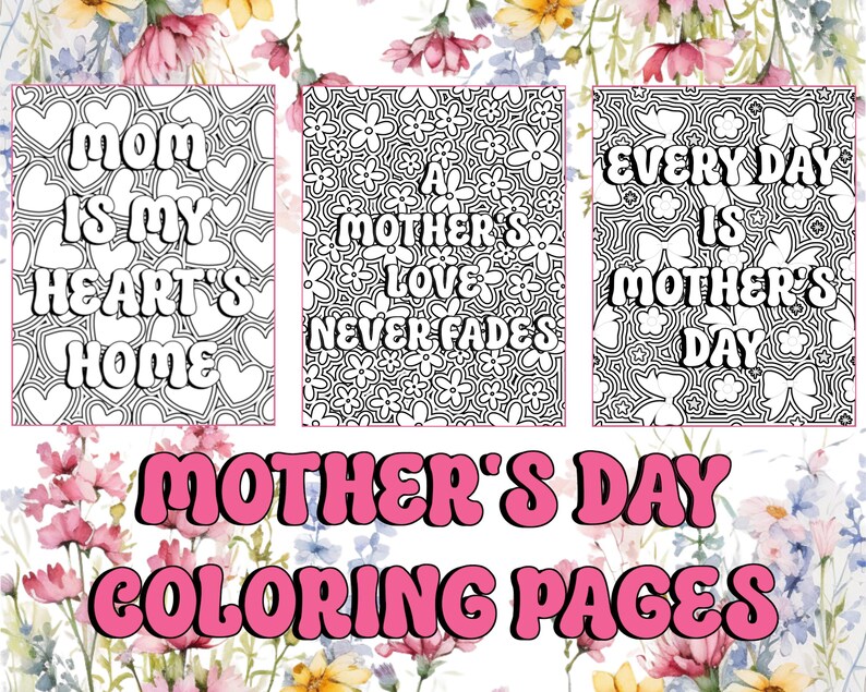 12 Mother’s Day Coloring Pages, Adult & Kids Coloring Pages, Mindful ...
