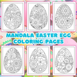 50 Mandala Easter Egg Coloring Pages: Floral Spring Art (Digital Download)