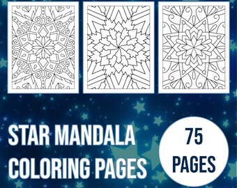 Mandalas étoilés à colorier : 75 motifs géométriques abstraits (PDF et JPG)