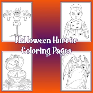 Halloween Horror Coloring Pages: Spooky Adult Art Activity (PDF Download)