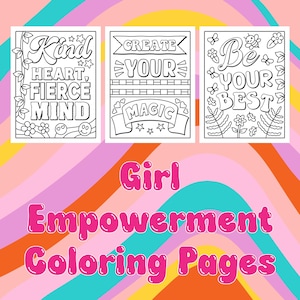 Girl Empowerment Coloring Pages: Positive Affirmations (Digital Download)