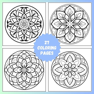 27 Circle Mandala Coloring Pages: Stress Relief Art Therapy (PDF)