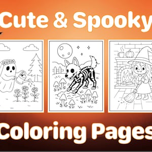 40 Cute & Spooky Coloring Pages | Printable Halloween Coloring Sheets | Fun Fall Activity | Instant Digital Download