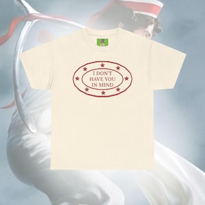 Ik heb je niet in gedachten T-shirt | Mijn wereld | Grijs T-shirt met wishbone-print | Albumteksten Oversized merchandise | Verjaardagscadeau voor fan